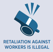Whistle image - Retaliation against workers is illegal