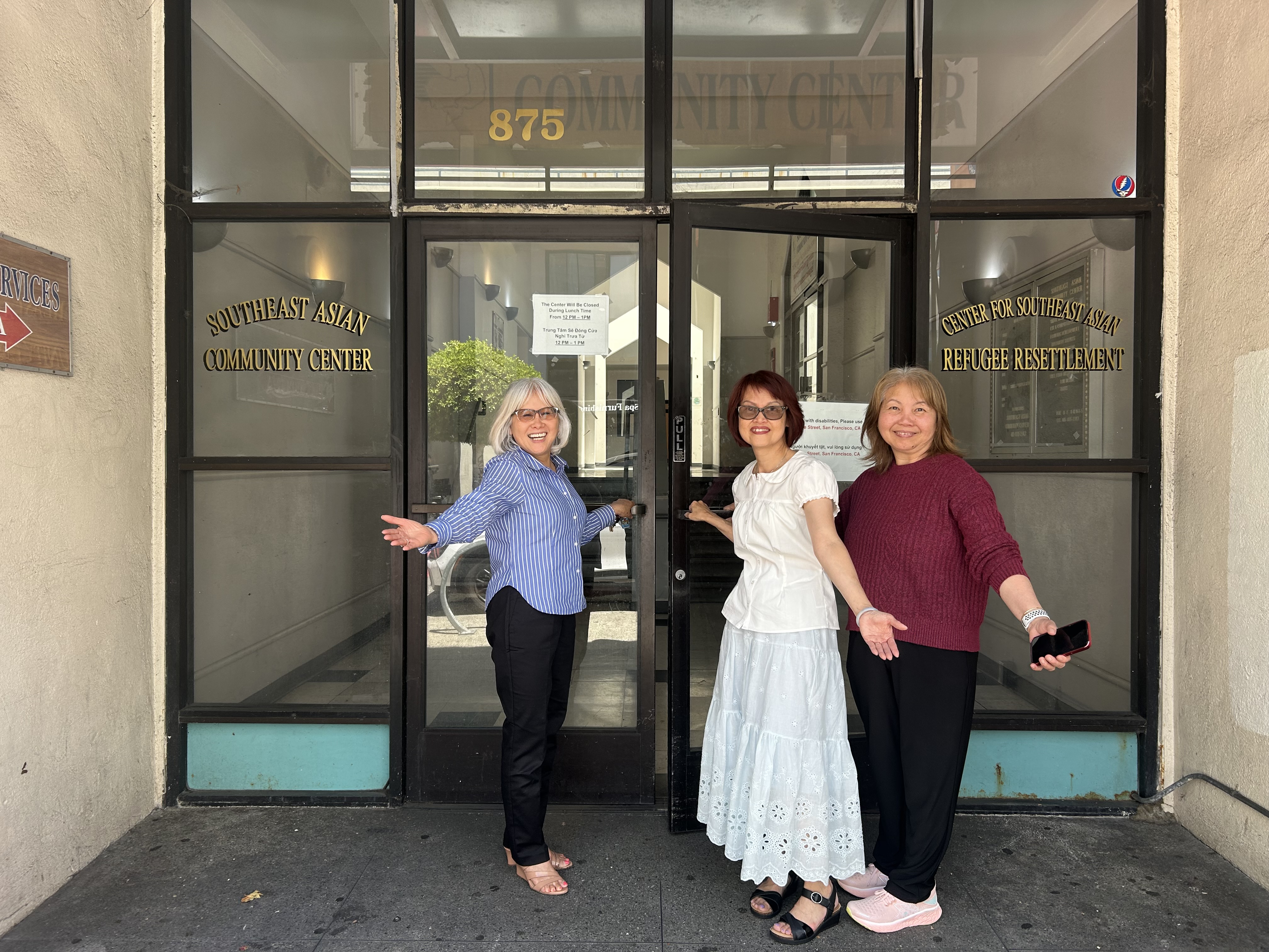 SEACC employees stand outside organization 