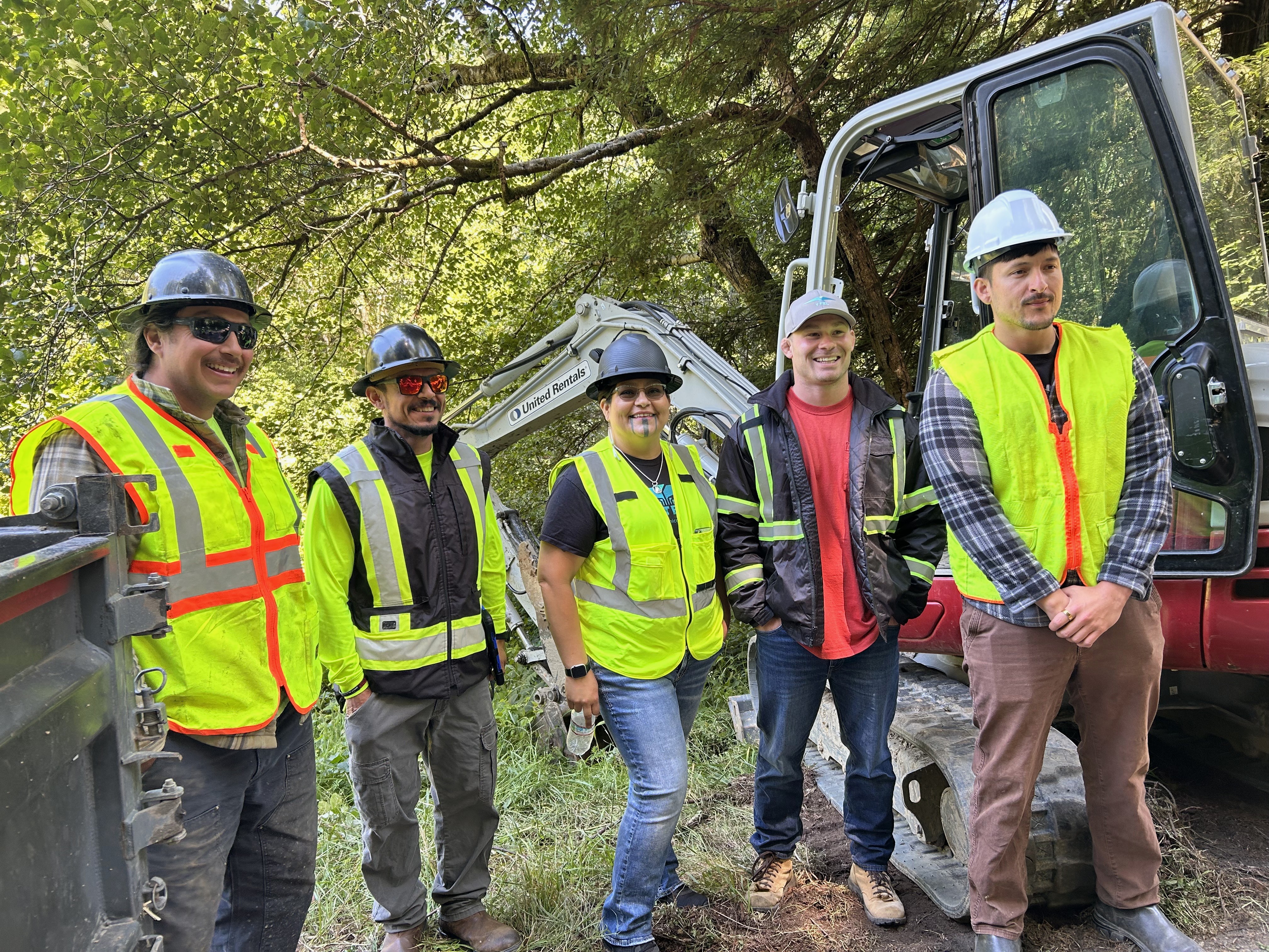 Broadband construction crew in Yurok Country 