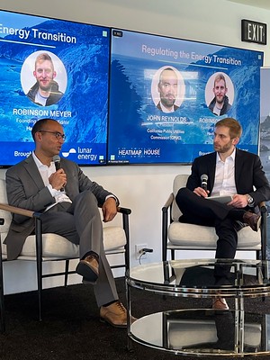 President Reynolds shares insights on California's clean energy transition with Robinson Meyer, Founding Executive Editor at Heatmap News, during an SF Climate Week event in April. 