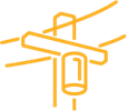 Icon depicting a utility distribution pole 