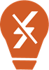 orange lightbulb icon with "no electricity" symbol inside