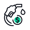 icon of fuel pump with dollar sign